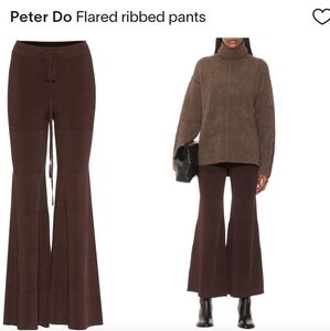 Peter Do Flared ribbed pants brown small